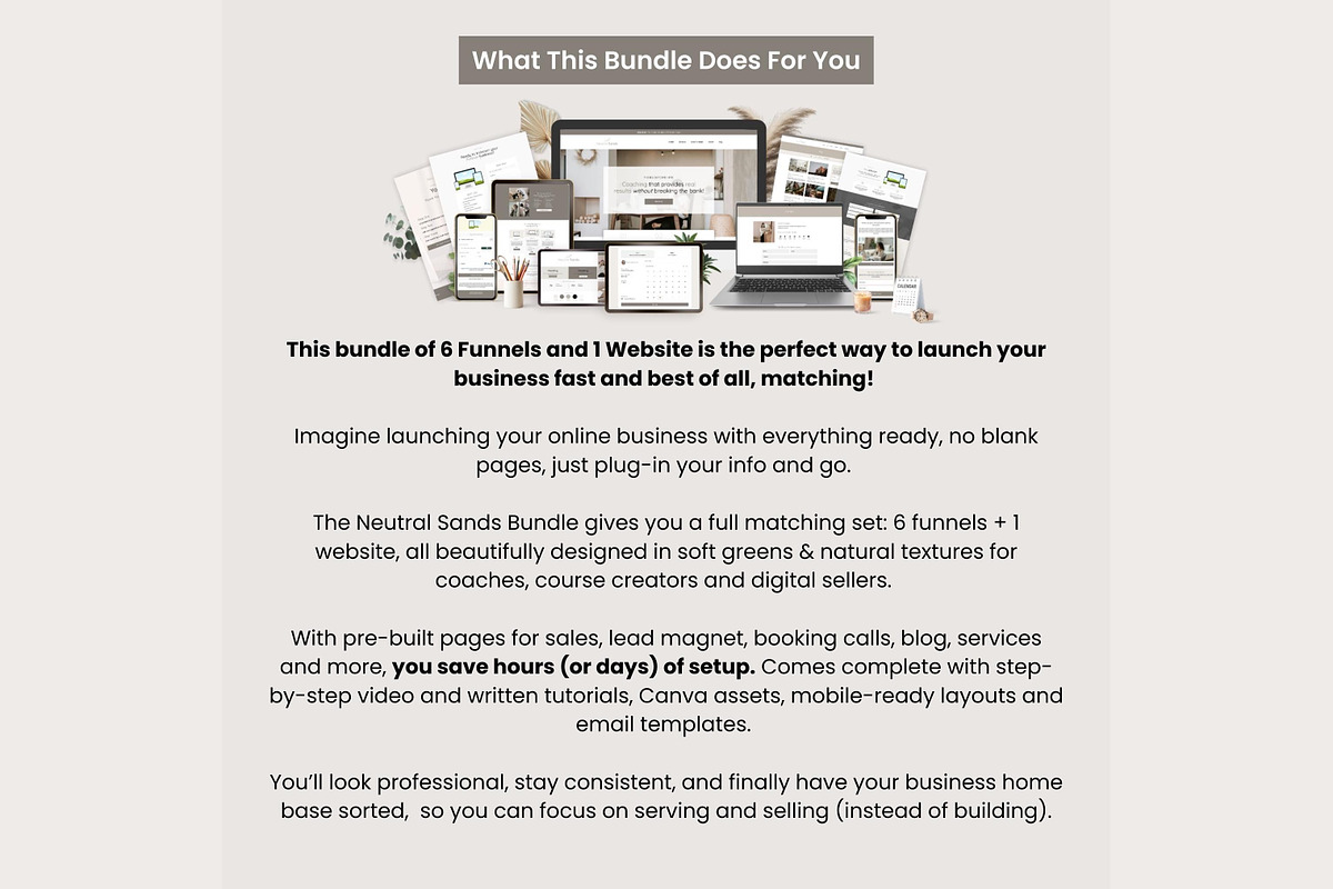 Systeme.io Neutral Systeme Bundle, a Landing Page Template by Hayley's Digital Hub (Photo 2 of 10)