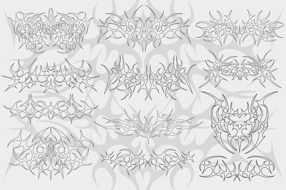CYBER SIGILISM VECTOR SET, a Pattern Graphic by craftlove (Photo 4 of 11)
