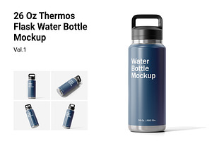 Thermos Water Bottle Mockup Vol.1