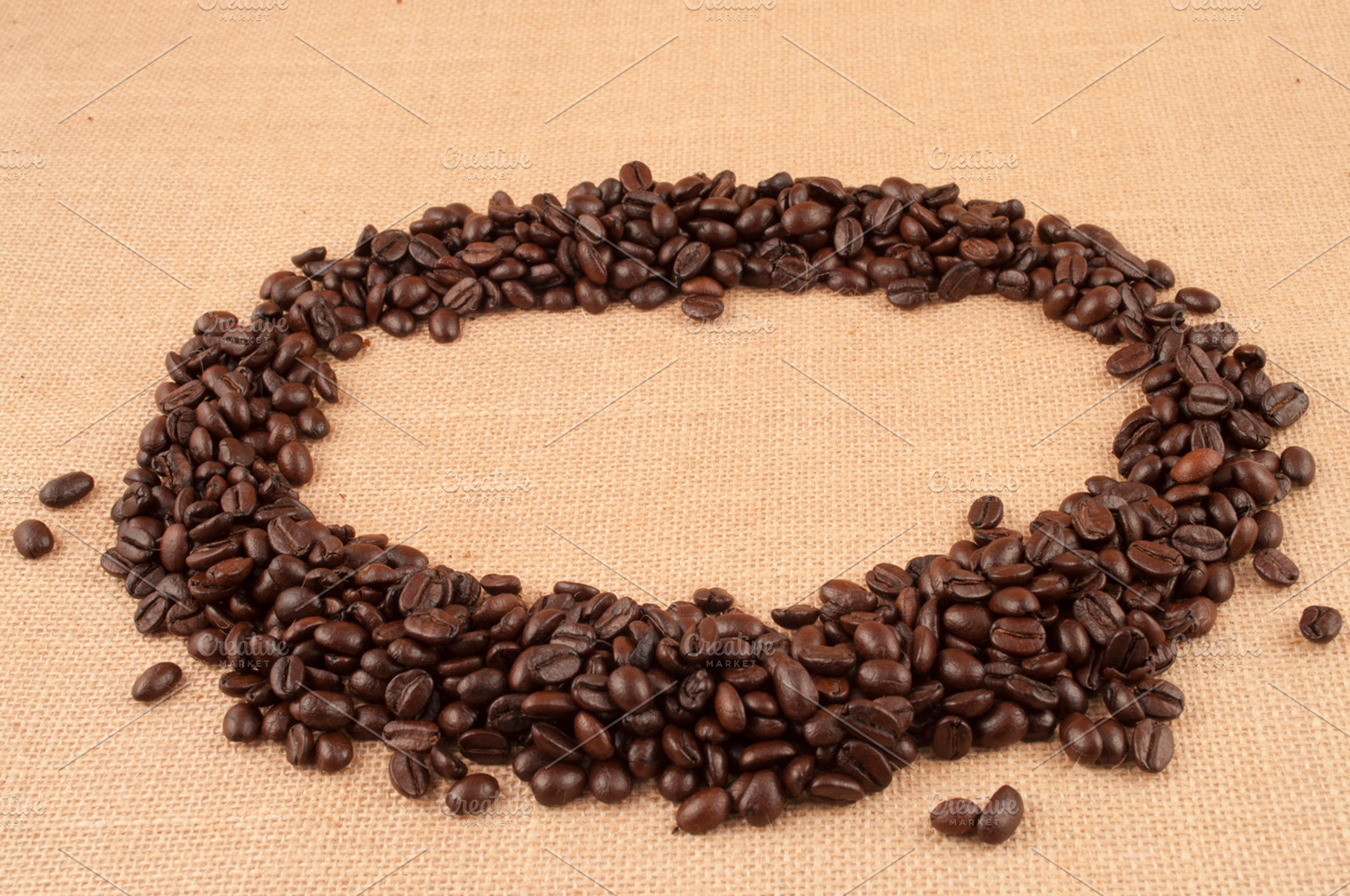 Coffee Beans Arranged In Circle
