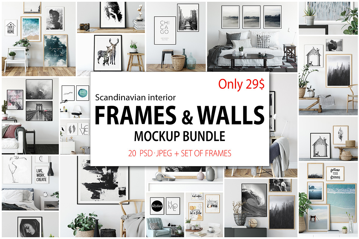 Frames & Walls Scandinavian Bundle, a Household Mockup by Yuri-U (Photo 1 of 38)