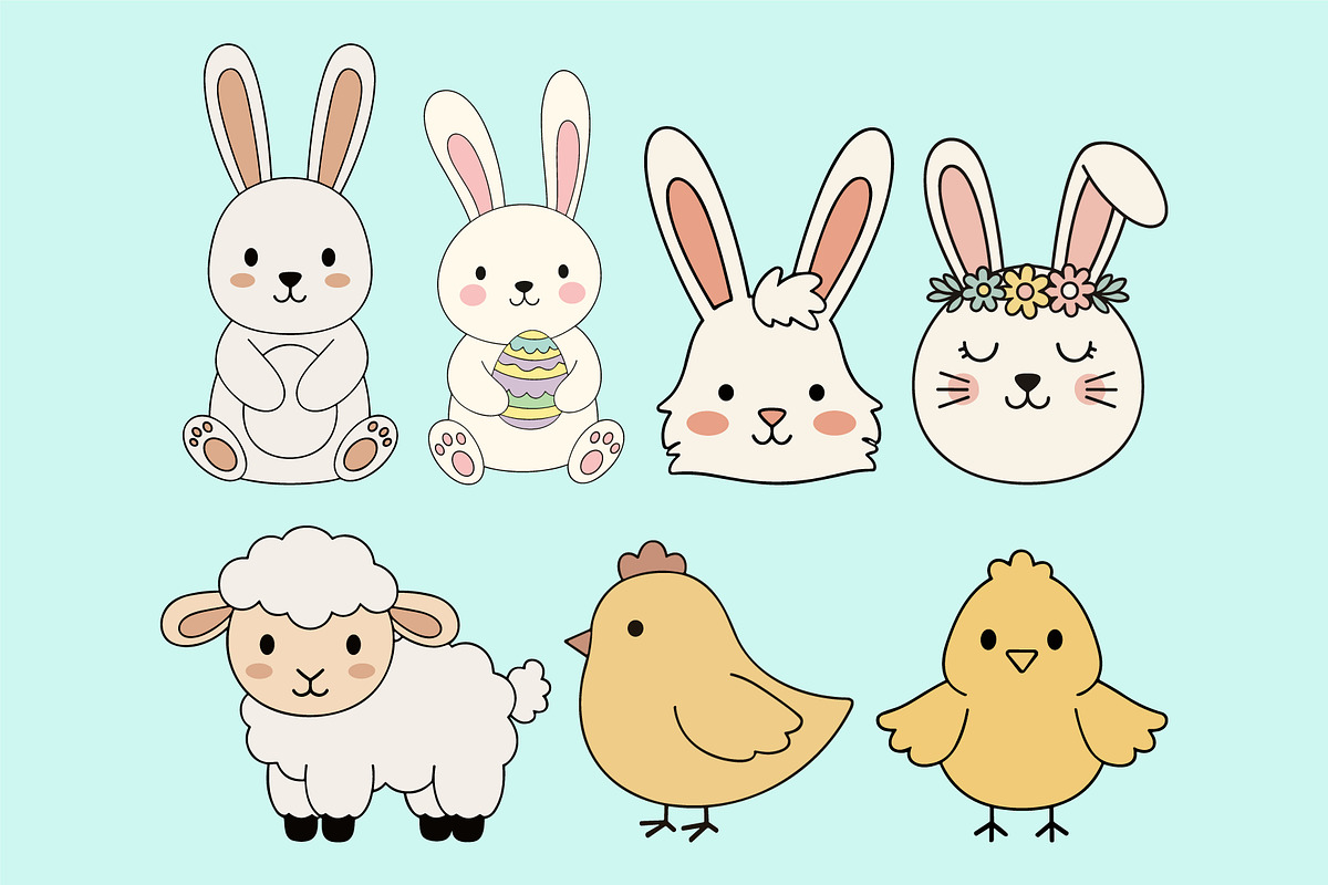 Cute Easter Sunday Doodle Set, an Illustration by T-shirt Pond (Photo 4 of 4)