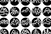 Mountain peaks line art icons set, an Object Graphic by pikepicture (Thumbnail 3 of 3)