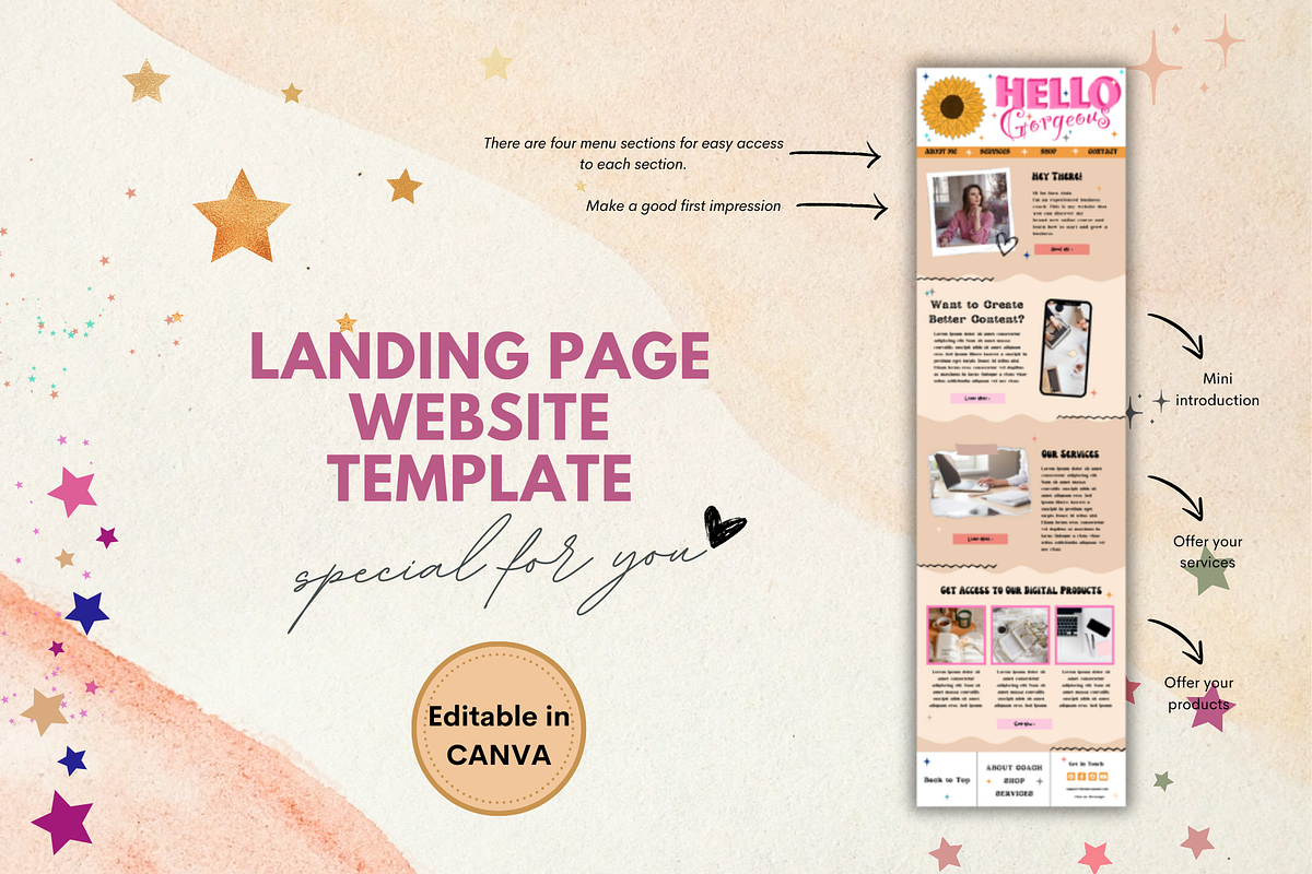 Simple Landing Page Website Coaching, a Landing Page Template by bellaROSEworkshop (Photo 4 of 10)