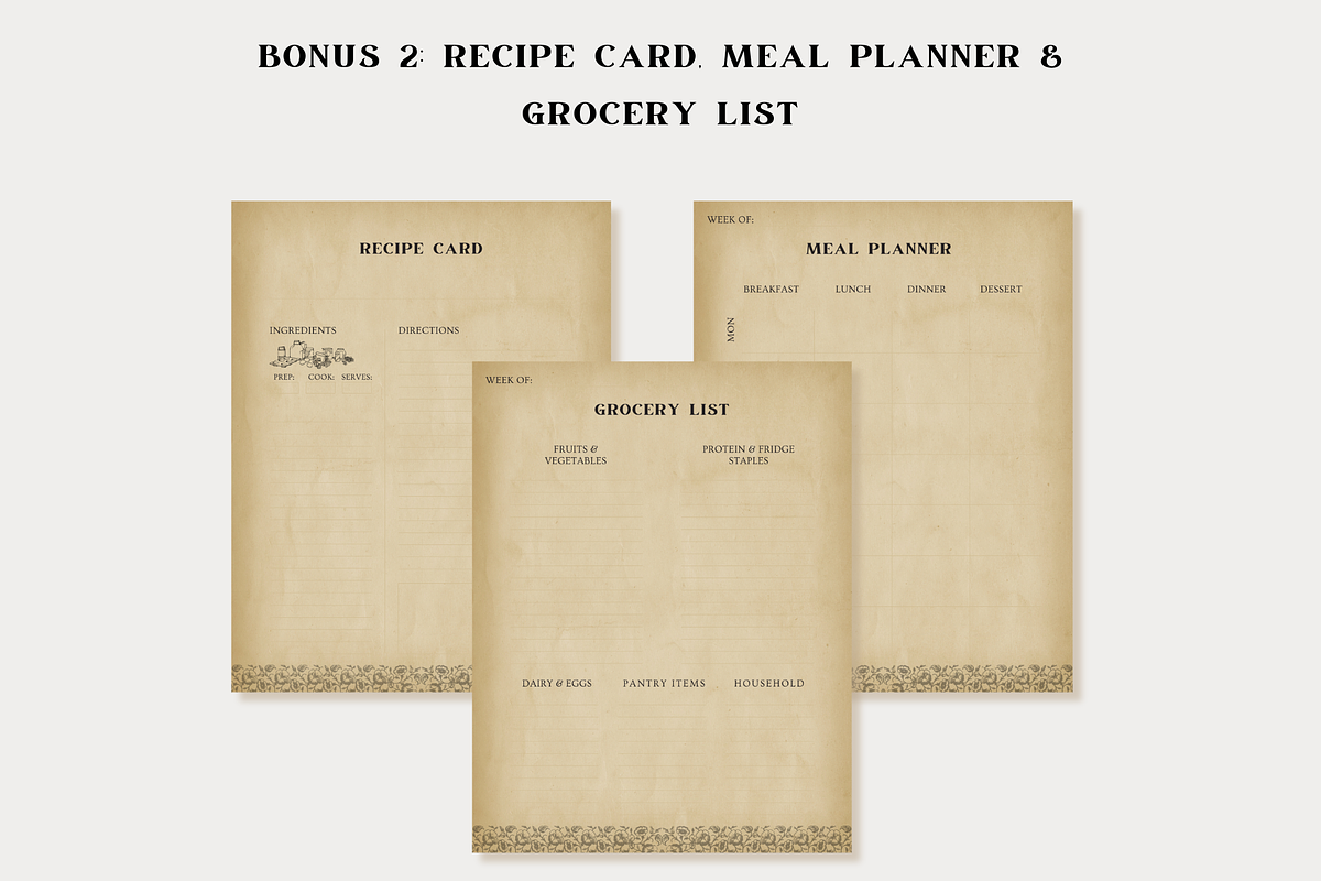 Vintage Recipe Template Canva, a Templates & Theme by OrganizationOasisRo (Photo 5 of 10)