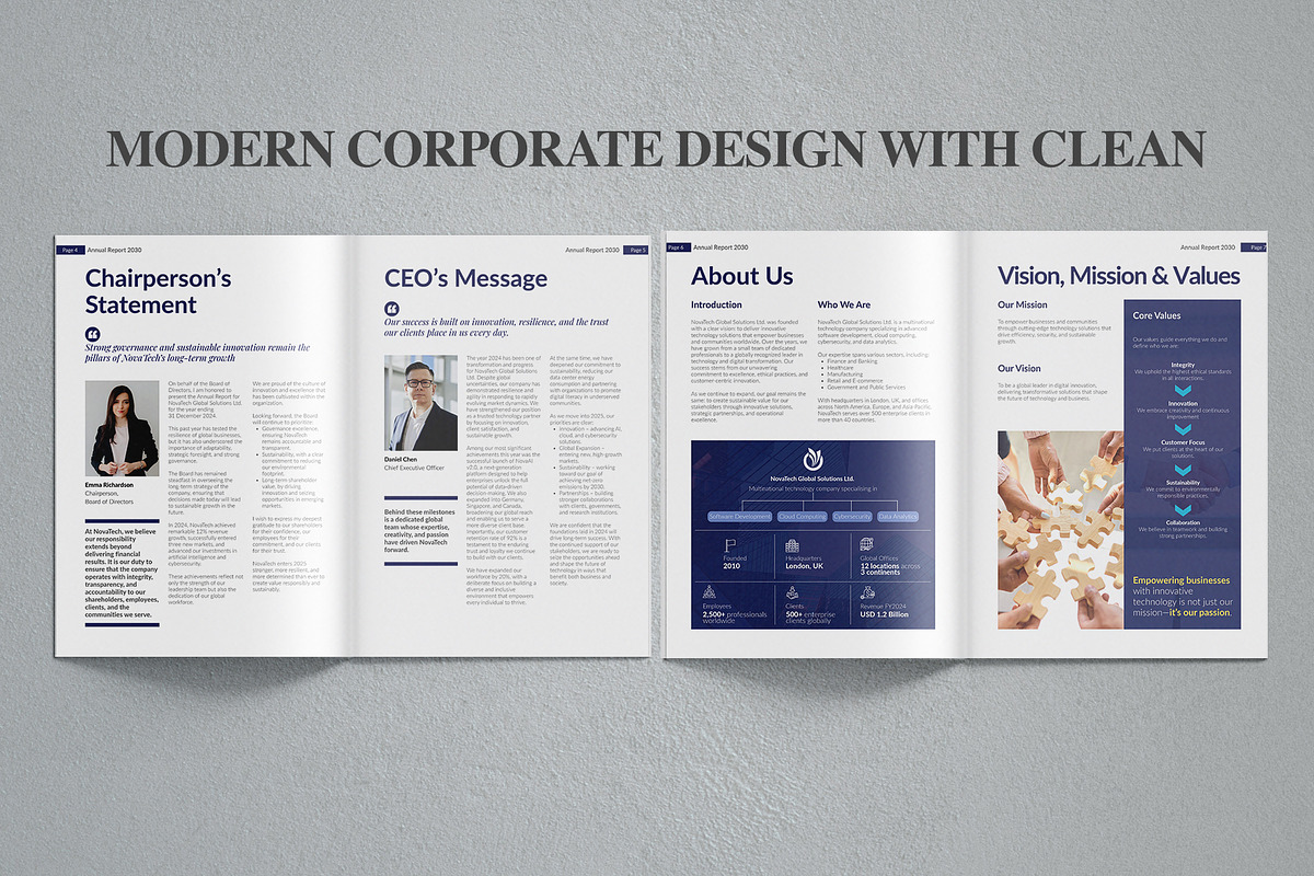 Corporate Annual Report Canva Template preview 4