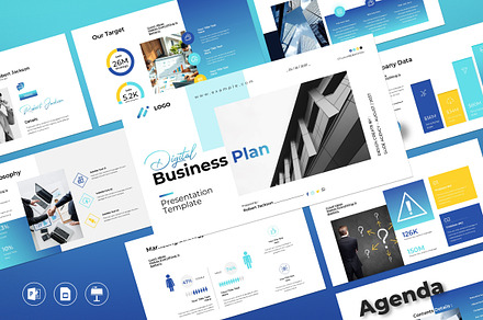Blue Yellow Modern Business Plan Pre