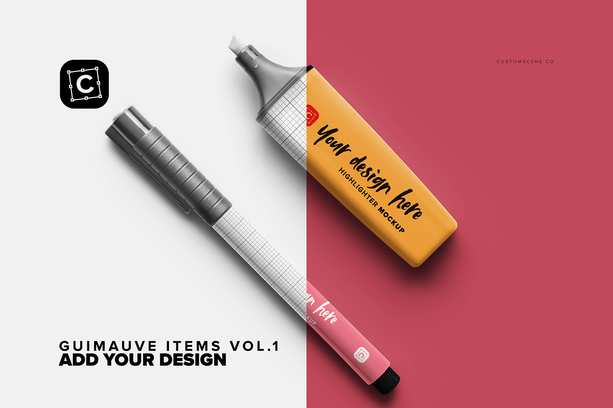 Pens & Washi Tape Desk Elements, a Product Mockup by Custom Scene (Photo 3 of 7)