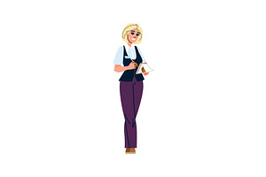 Smiling waitress taking notes on, a Person Illustration by pikepicture