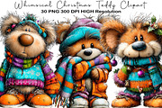 Whimsical Christmas Teddy Clipart PN, an Animal Illustration by Black Bird Studio (Thumbnail 1 of 6)