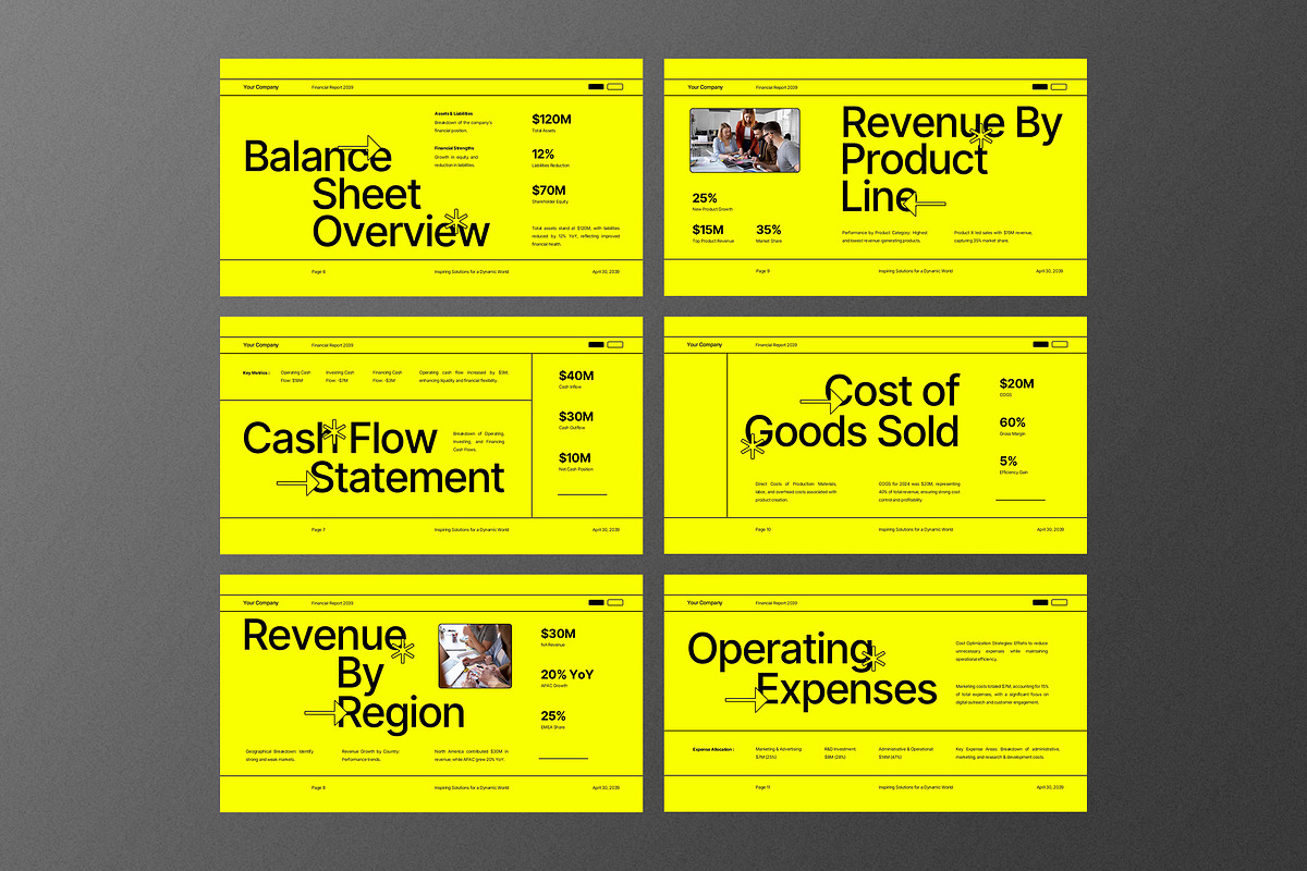 Yellow Financial Report PPT, a Presentation Template by Aiyari Graphic (Photo 3 of 5)