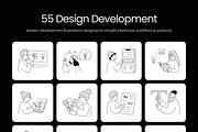 55 Design Development Illustrations, a Technology Illustration by Prosymbols (Thumbnail 1 of 11)