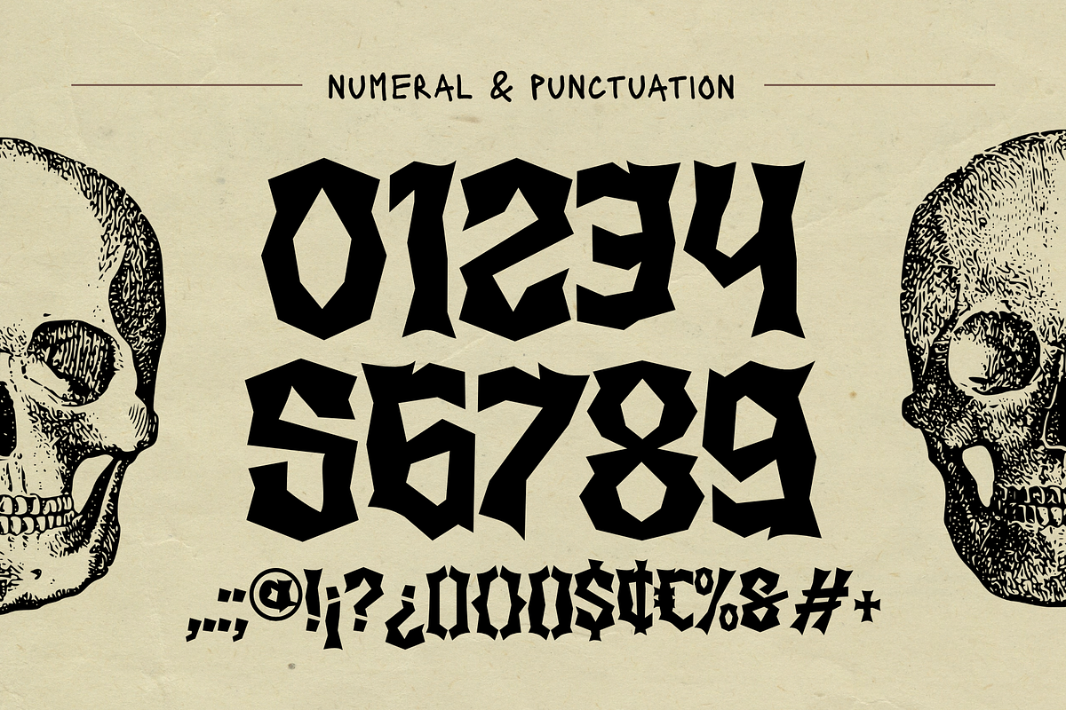 Skullwick - Horror Gothic Halloween, a Blackletter Font by Illushvara Design (Photo 8 of 12)