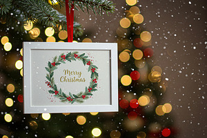 Hanging Christmas Frame Mockup, a Product Mockup by Designer Dude