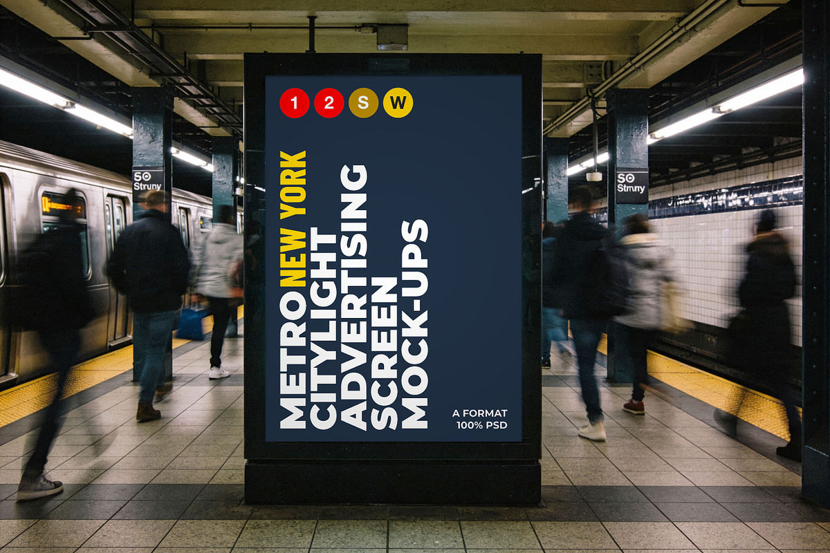 New York Metro Ad Screen Mock-Up 3, an Advertising Mockup by Graphic Shelter (Photo 8 of 8)