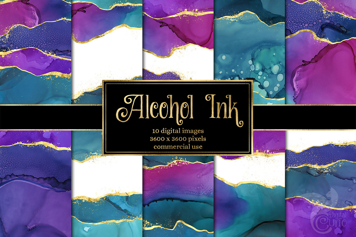 Alcohol Ink Backgrounds, a Texture Illustration by Digital Curio