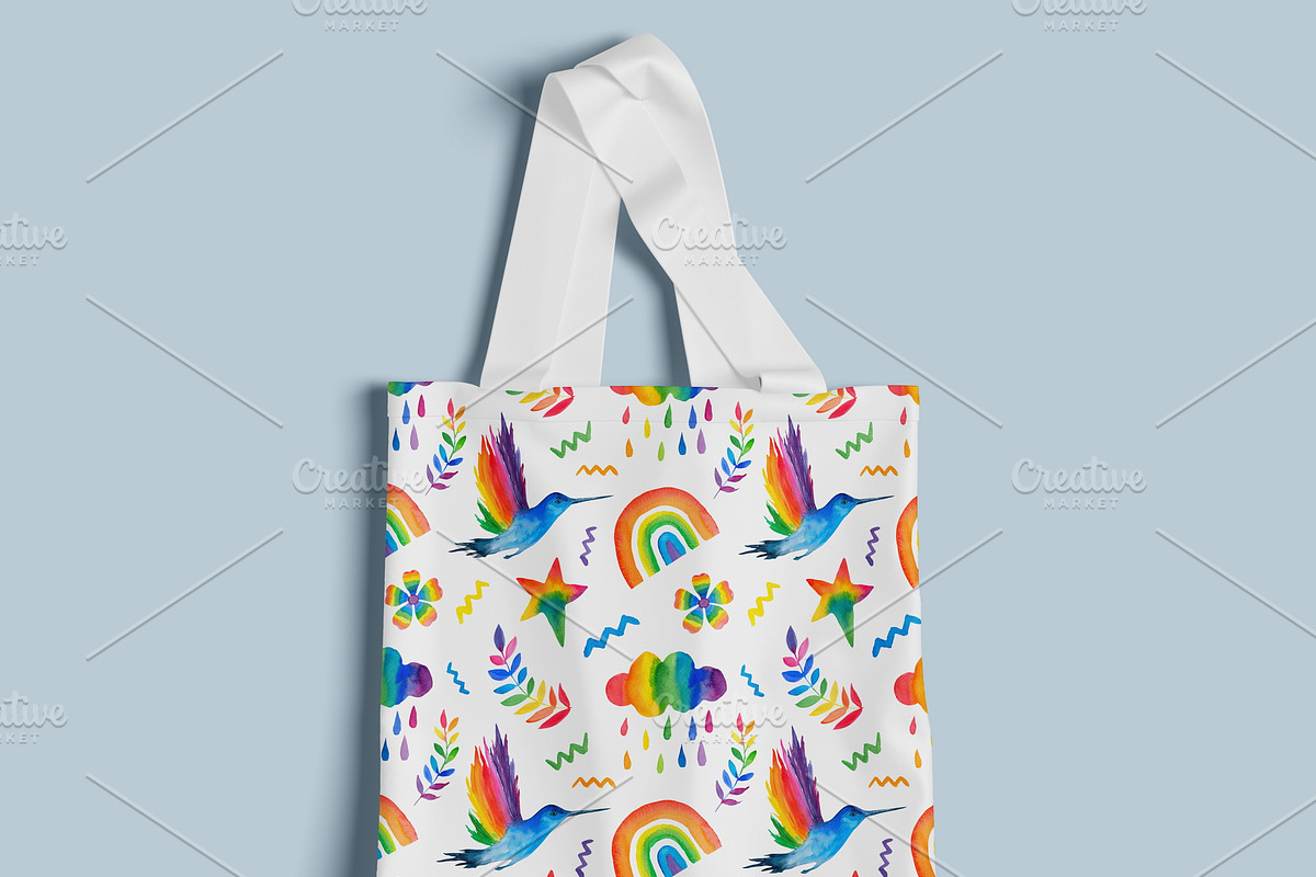Watercolor Rainbow Clipart & Pattern, an Illustration by ArtIrisArt (Photo 19 of 22)