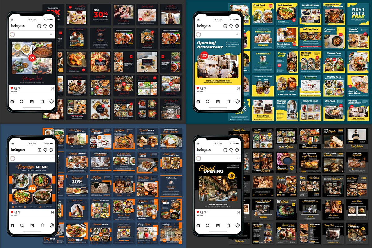 Design Bundle Restaurant Template, a Social Media Template by IXIVENCI STUDIO (Photo 6 of 13)