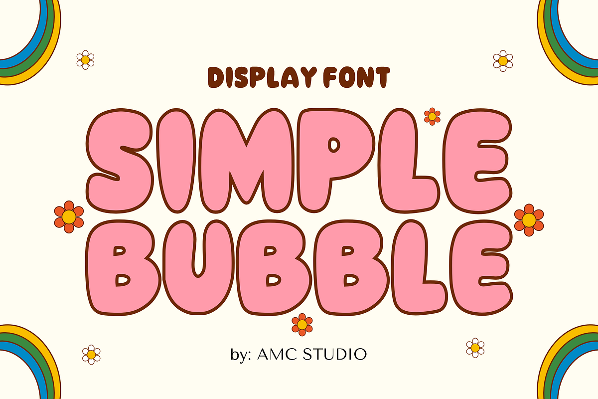 Simple Bubble - Bubble Font Types, a Font by KiddoGlyphs Studio (Photo 1 of 3)