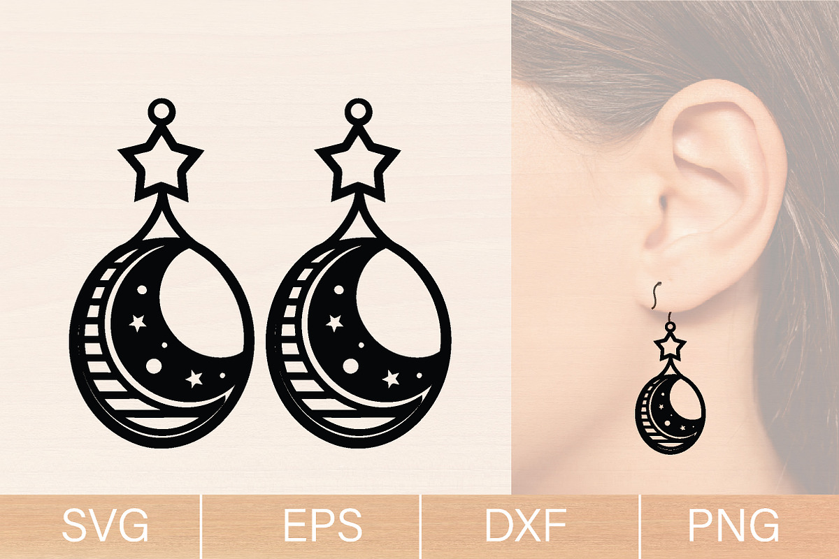 Trendy Earrings Laser Cut Svg bundle, an Object Graphic by jannatulpakhi (Photo 11 of 13)