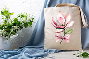 Watercolor Magnolia Flower Clipart B, an Illustration by SVGArt (Thumbnail 9 of 9)
