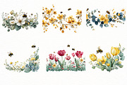 Spring Bees Border Clipart, an Illustration by Designworld (Thumbnail 3 of 6)