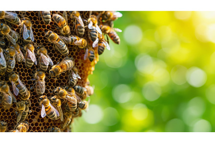 Honeybees working together on, an Animal Photo by Lermont51