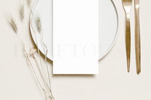 Neutral 4x9 Menu Card Mockup