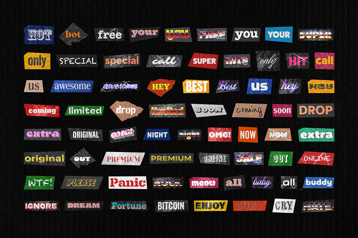 Words Collage Elements, an Object Graphic by Design Squad (Photo 3 of 6)