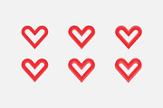 Set of Red Outline Heart Icons, a Decorative Illustration by Lakhan1998 (Thumbnail 4 of 4)
