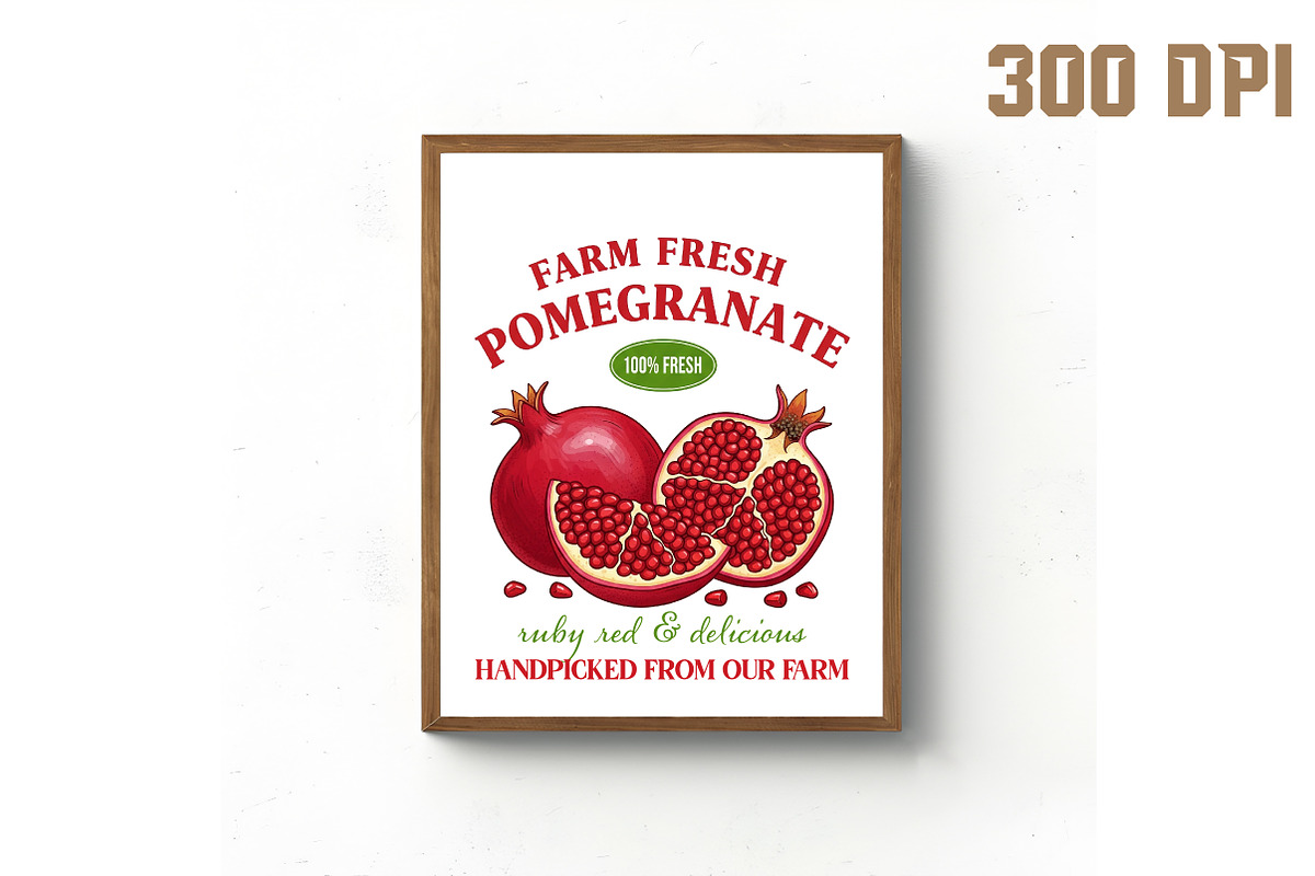 Farm Fresh Pomegranate Ruby Red PNG, an Illustration by Libby Wishes (Photo 4 of 6)