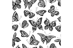 Butterflies Pattern. Romantic Flying