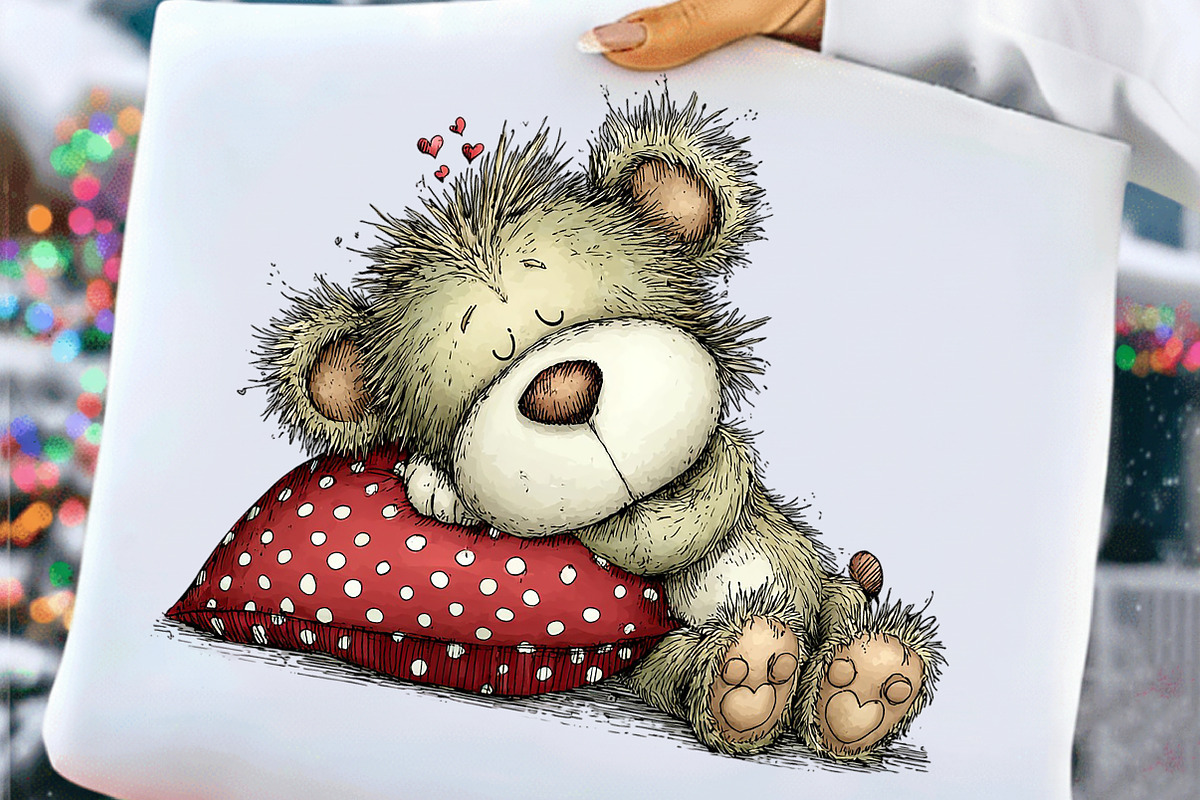 Whimsical Valentine Teddy Bear PNG, an Illustration by Craft Nest (Photo 7 of 11)