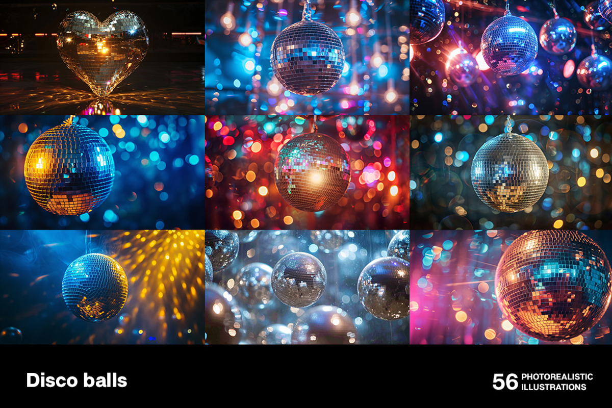 Disco balls. Collection, a Background Graphic by Handmadefont (Photo 4 of 12)