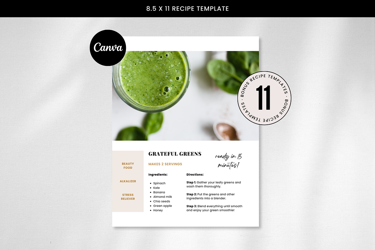 Recipe Template for Canva, a Templates & Theme by Erin Cassidy (Photo 4 of 5)