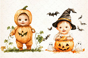 Autumn Spooky Cute Baby Clipart, an Illustration by Libby Wishes (Thumbnail 3 of 7)