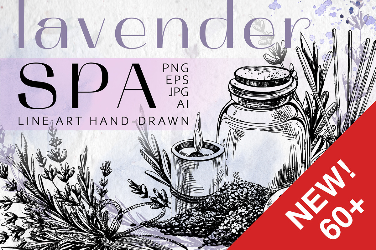 Cosmetics lavender SPA line clipart, an Illustration by NATASHA CHU (Photo 1 of 16)