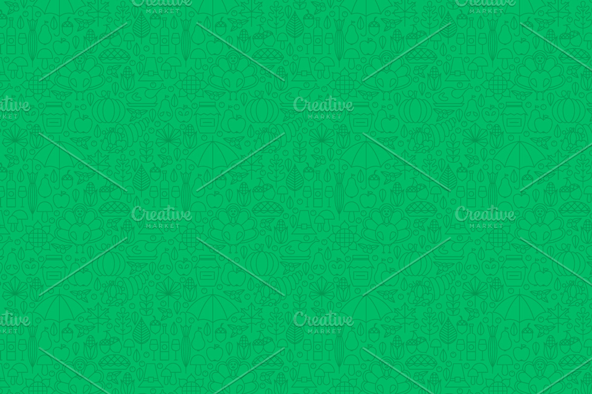Thanksgiving Line Seamless Patterns, a Pattern Graphic by Anna_leni (Photo 7 of 7)