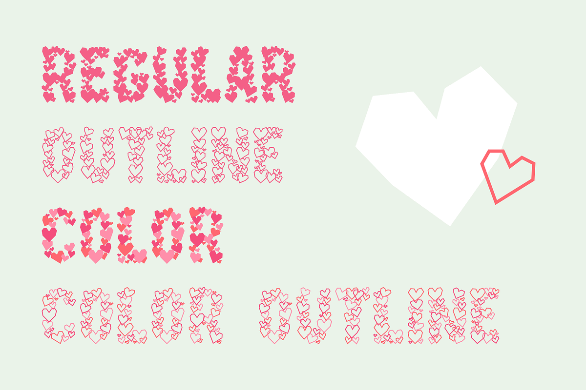 Paper Hearts Font preview 3