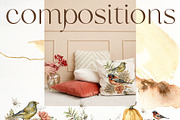 Autumn fall watercolor flowers, a Decorative Illustration by Yuliya Derbisheva (Thumbnail 6 of 13)