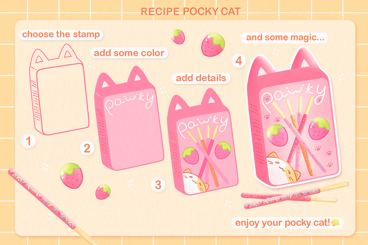 Procreate Brushes, Kawaii Stamps, a Brush Add-On by InkPrintsTattoo (Photo 4 of 10)
