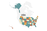 North American Countries Vector Map, an Object Graphic by Nazim's Shop (Thumbnail 2 of 9)