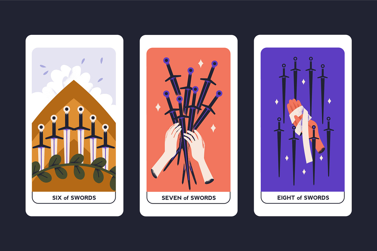 Suit of Swords tarot cards set, an Illustration by Good Studio (Photo 5 of 6)