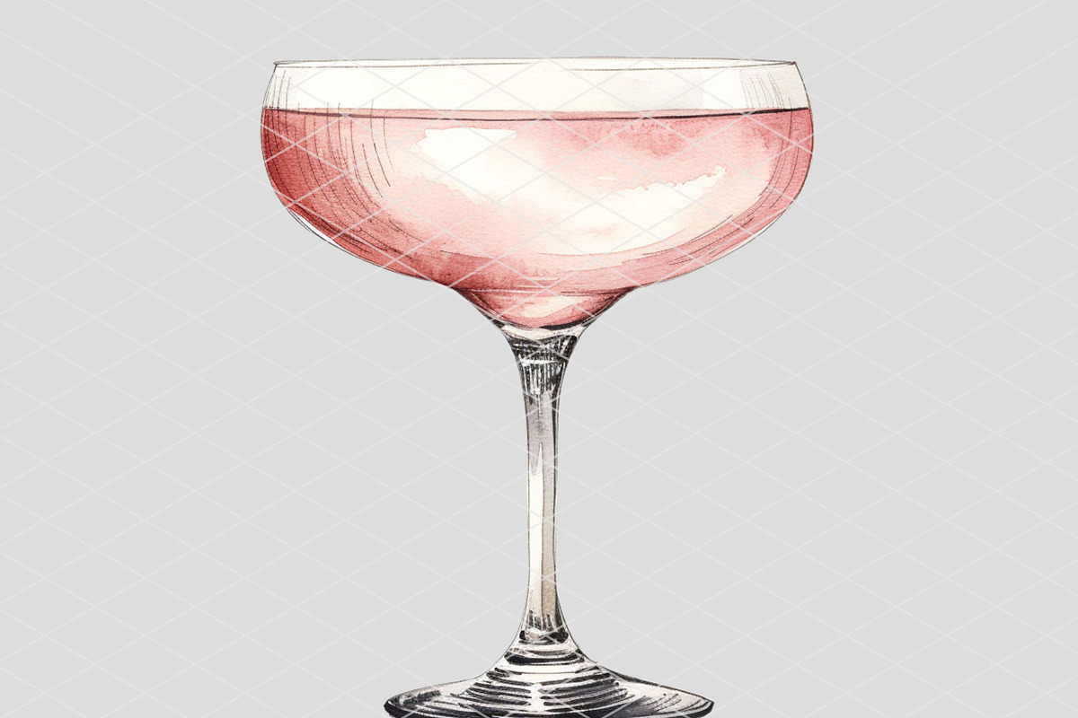 Pink Champagne Cocktail Illustration, an Illustration by 1801Prints (Photo 2 of 4)