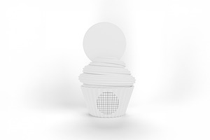 Cartoon I Heart Mom Cupcake Mockup