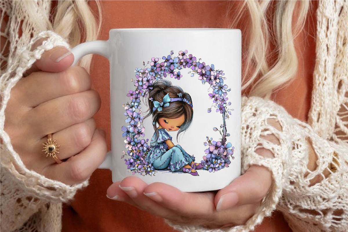 Whimsical Spring Girl Clipart, an Illustration by designcity5 (Photo 3 of 5)
