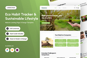Greenco - Eco Habit Tracker Landing, an App Template by trabaskriya