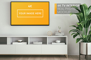 4K TV Minimalistic Interior Mockup