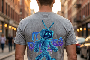 Retro TV Head Robot Walking