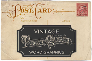 Vintage Postcard Word Vectors